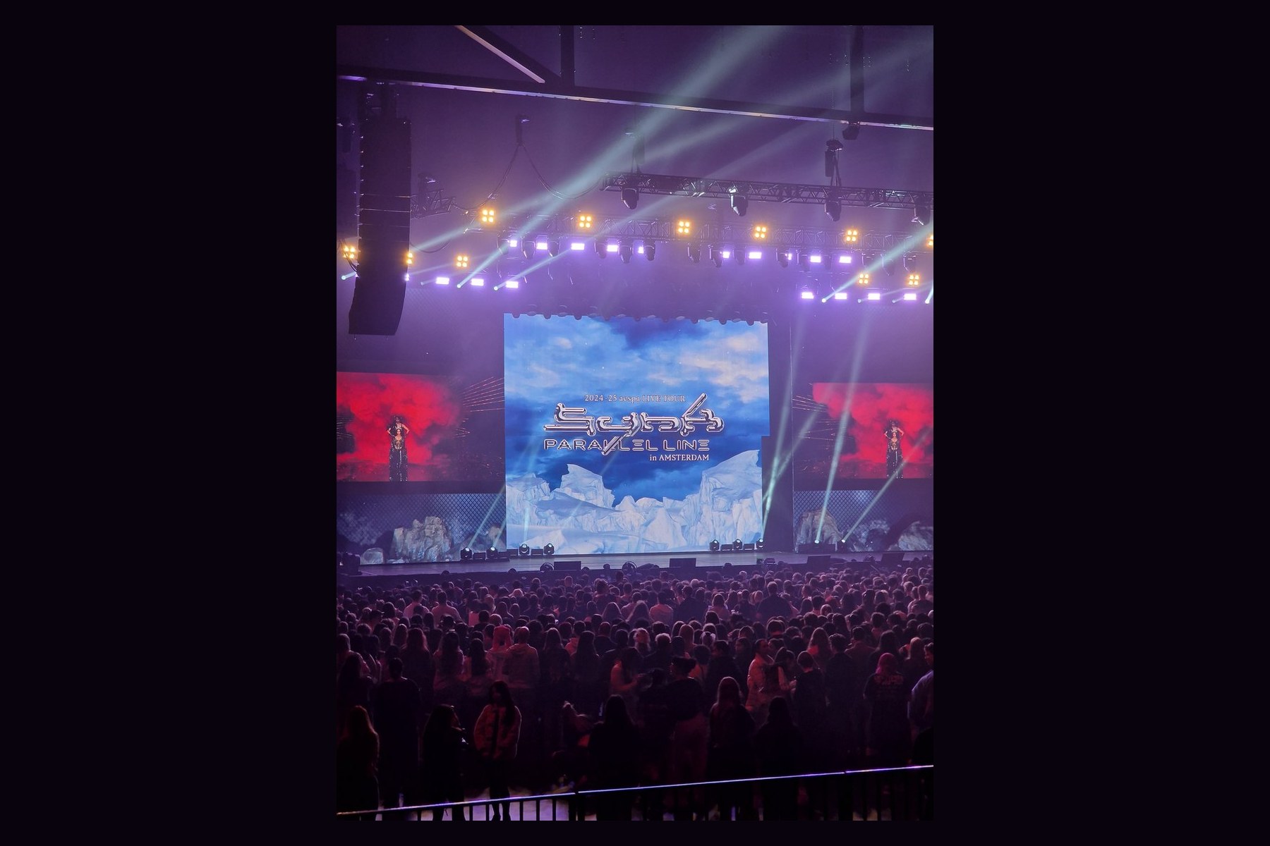 aespa performing in Amsterdam in 2025.