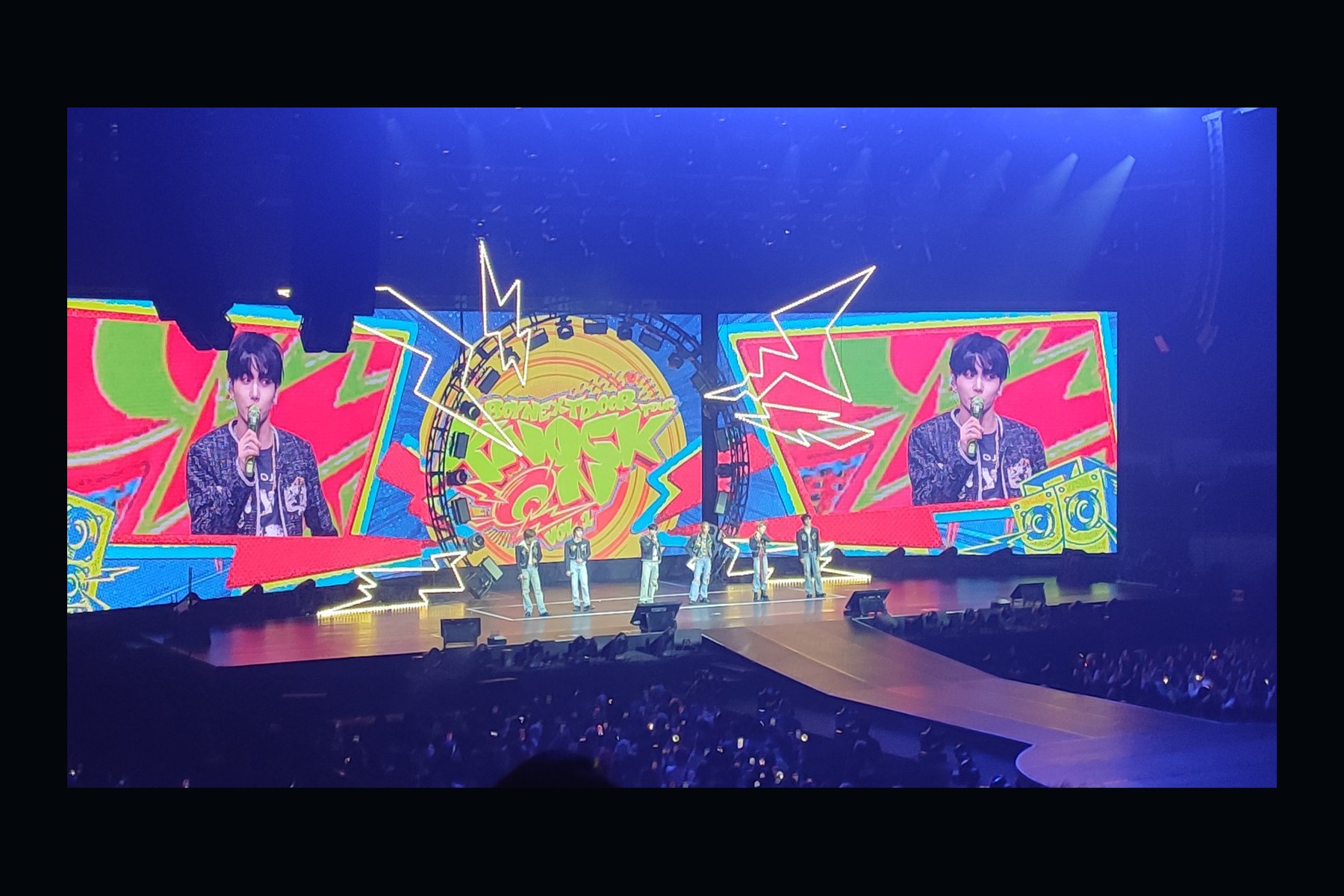 BOYNEXTDOOR performing on the Knock On Vol.1 tour stage in Manila on 22 March 2025.