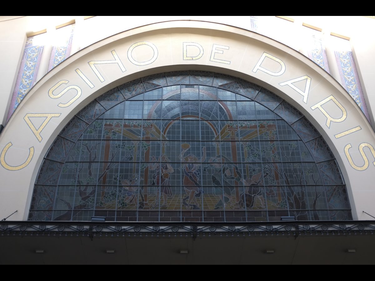 Architectural detail of the Casino de Paris façade.
