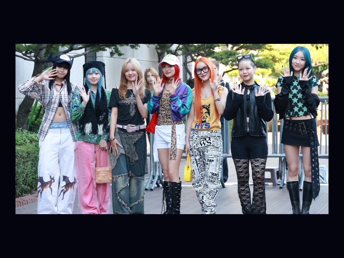 XG arriving for Music Bank in Seoul on 31 May 2024.